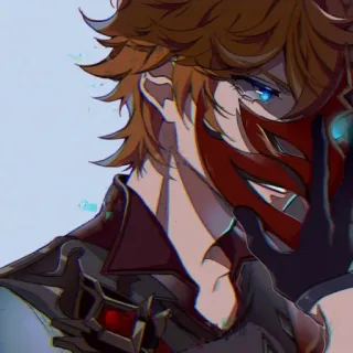 🥨 Tartaglia Genshin Impact Tartaglia, Childe, Genshin Impact, Anime, Juego, Máscara whatsapp sticker