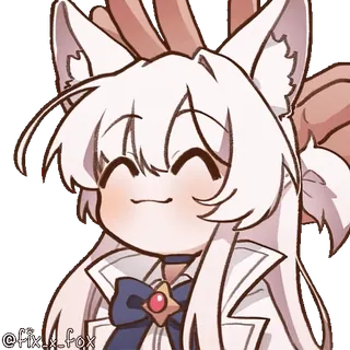 🤗 @fix_x_fox Fille anime, Oreilles de renard, Mignon, Chibi, Art numérique whatsapp sticker