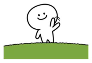 ✋ Cartoon, Niedlich, Weiße Figur, Minimalistisch, Gruß whatsapp sticker