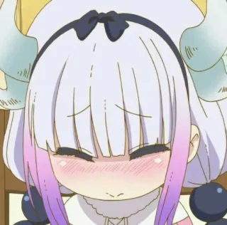 😕 Kanna Kamui Miss Kobayashi's Dragon Maid anime, kanna, dragon, kawaii, cute whatsapp sticker