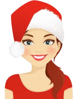 😁 frau, weihnachtsmannmütze, weihnachten, urlaub whatsapp sticker