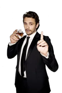 👆 James Franco actor, celebridad, hombre, retrato, bebiendo, alcohol whatsapp sticker