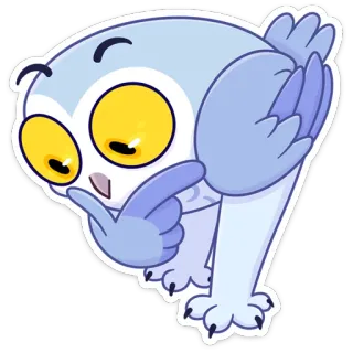 🤔 búho, lindo, dibujos animados, pájaro, pensando, animal whatsapp sticker
