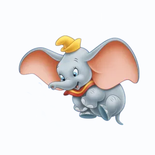 ☺️ Dumbo dumbo, elefante, desenho animado, disney, voando, fofo, animal telegram sticker