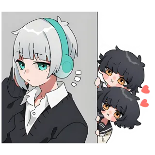😶 Anime, Fofo, Personagens, Arte digital, Kawaii telegram sticker