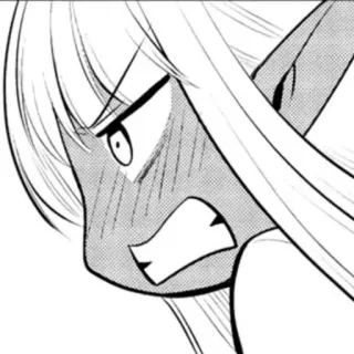 😬 Anime, Mangá, Elfo, Desenho animado, Bravo, Corado telegram sticker