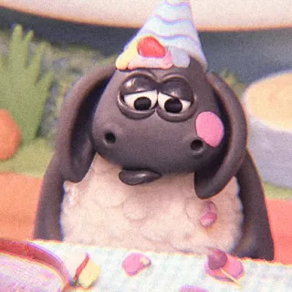🍫 Timmy Shaun the Sheep 羊, 漫画, アニメ, パーティー, ケーキ, 悲しい, 誕生日 telegram sticker
