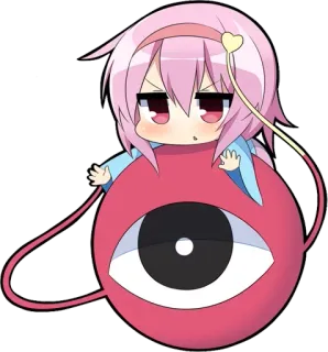 👁 Chibi, Anime, Rosa, Fofo, Olho, Desenho animado telegram sticker