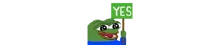 👍 Pepe the Frog YES pepe, kikker, meme, ja whatsapp sticker