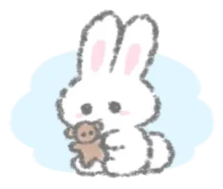 🍥 lapin, animal, mignon, ours en peluche, kawaii, autocollant telegram sticker