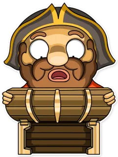 😯 โจรสลัด, ถัง, การ์ตูน, ตัวละคร, เรือ, น้ำ, ทะเล whatsapp sticker