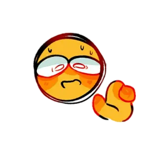 🥺 emoji, preoccupato, mano, cartone animato, adesivo telegram sticker