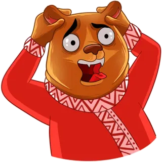 😱 bear, cartoon, funny, illustration, animal telegram sticker