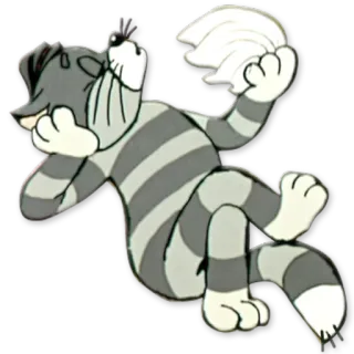💨 cat, cartoon, gray, striped whatsapp sticker