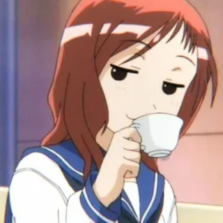 🧊 Anime, Garota, Chá, Arrogante, Uniforme escolar telegram sticker