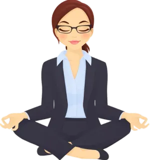😌 Meditation, Geschäftsfrau, Yoga, Entspannung, Ruhe whatsapp sticker