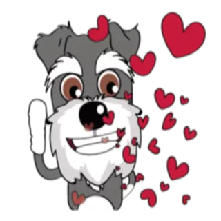 💖 perro, corazones, dibujos animados, amor, lindo telegram sticker