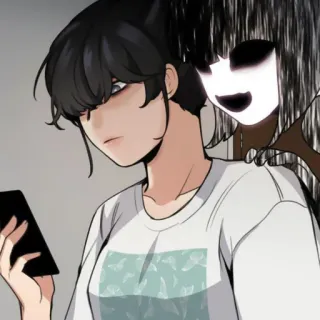🐈‍⬛ Anime, Garota, Terror, Fantasma, Assustador, Medonho, Telefone telegram sticker