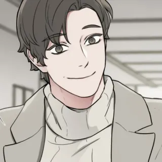 🕯 mężczyzna, kreskówka, uśmiechnięty, portret, anime telegram sticker