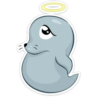😇 печать, ореол, милый, животное, ангел, мультик telegram sticker