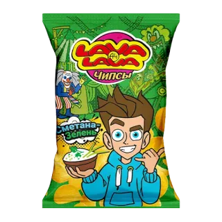 🧅 Lava Lava batatas fritas, comida, lanche, Lava Lava, creme azedo, cebolinha whatsapp sticker