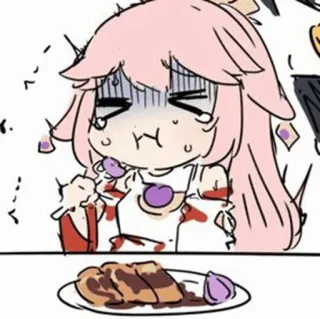 🍡 Yae Miko Genshin Impact anime, yae miko, genshin impact, sticker, cute, food telegram sticker