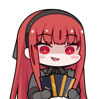 😈 アニメ, 赤い髪, カード, キャラクター, ゲーム telegram sticker