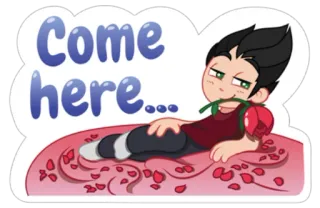 😈 Come here... romantyczny, róża, zaproszenie, zalotny, kuszący telegram sticker