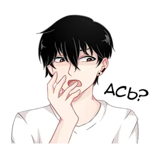 😅 Ась? Anime, Chłopak, Zaskoczony, Kreskówka, Zszokowany, Pytanie whatsapp sticker