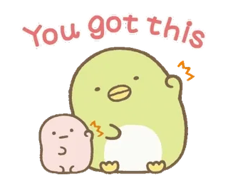 💬 You got this incoraggiamento, motivazione, carino, cartone animato, positivo, supporto, amicizia telegram sticker