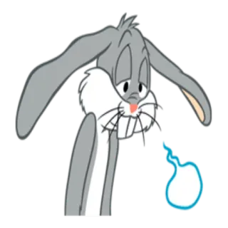 😓 Bugs Bunny Looney Tunes Мультфильм, Грустный, Больной, Кролик, Уставший telegram sticker