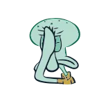 🤦‍♀️ Squidward Tentacles SpongeBob SquarePants мультяшный персонаж, оружие, оскорбительный, самоубийство telegram sticker