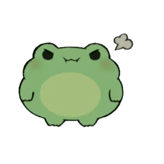 😀 개구리, 화난, 귀여운, 동물, 초록 telegram sticker