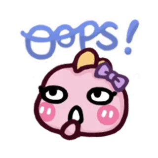 😆 oops! ups, niedlich, cartoon, sticker, kawaii whatsapp sticker