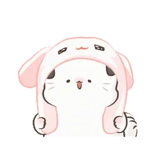 ❤️ зайчик, милый, очаровательный, каваий, розовый, животное, кролик whatsapp sticker