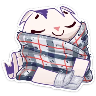 ☺️ Katze, Kätzchen, Decke, verschlafen, süß, gemütlich telegram sticker
