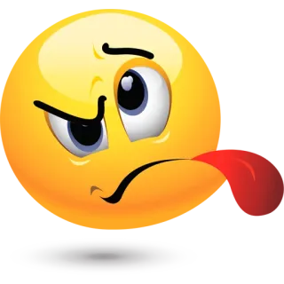 😜 Emoji, Twarz, Język, Wyraz, Kreskówka, Żółty telegram sticker