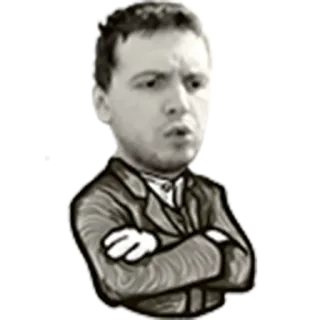🙄 homem, desenho animado, retrato, ilustração, pessoa telegram sticker