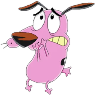 😥 Courage Courage the Cowardly Dog Courage the Cowardly Dog, cartoon, scared, dog, Courage, animated, fear telegram sticker