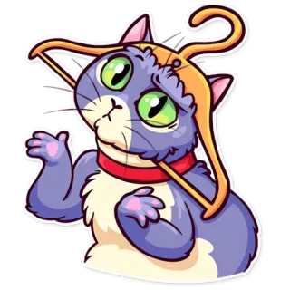 🤷 cat, hanger, funny, cute, cartoon, animal, sticker telegram sticker