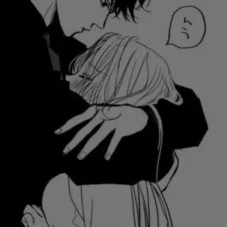 🤐 へー Anime, Manga, Abbraccio, Romance, Coppia telegram sticker