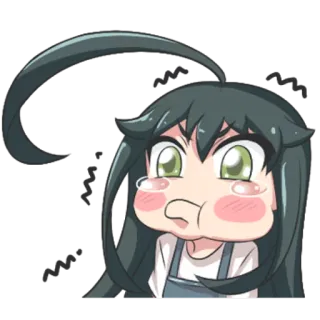 ☹ anime, cartoon, character, chibi, cute, girl telegram sticker