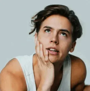 🙂 portret, mężczyzna, osoba, dorosły, mężczyzna, patrzący w górę telegram sticker