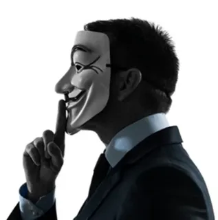 😌 anonymous, mask, guy fawkes, hush, silence, finger, conspiracy telegram sticker