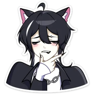 🤔 アニメ, 猫耳, 漫画, エモ, ゴス, 漫画 telegram sticker