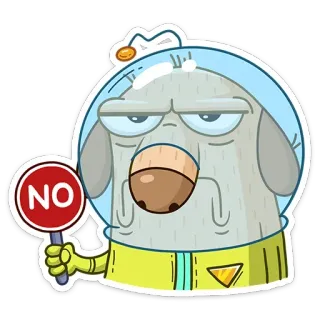 🙅‍♂️ NO perro, astronauta, no, rechazo, negación whatsapp sticker