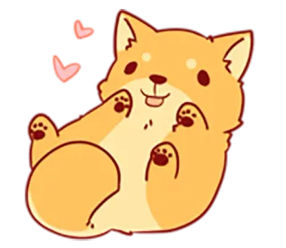🐶 หมา, ชิบะอินุ, น่ารัก, การ์ตูน, สัตว์, สัตว์เลี้ยง, คาวาอิ telegram sticker