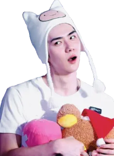 🤪 Finn Adventure Time finn, adventure time, character, hat, funny, cartoon telegram sticker