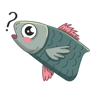 😗 fish, question, animal, cartoon, sticker, cute telegram sticker