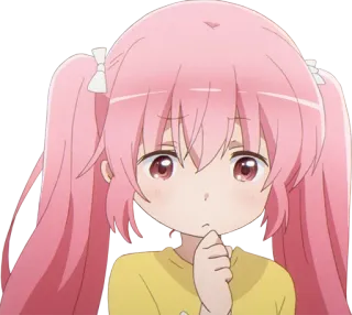 🤔 Gadis anime, Imut, Rambut merah muda, Kuncir dua, Kartun telegram sticker